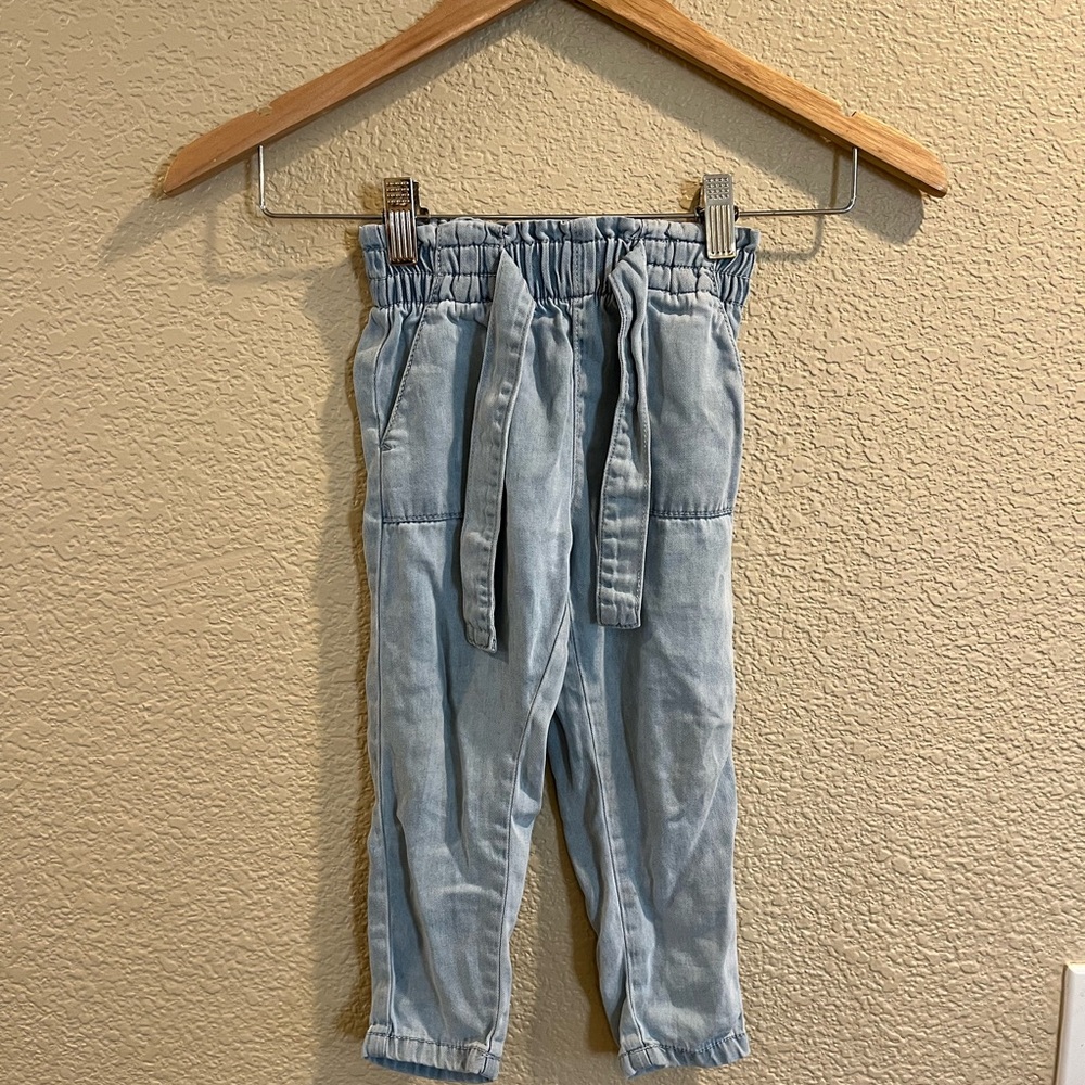 Zara Sky Blue Elastic Waist Pants